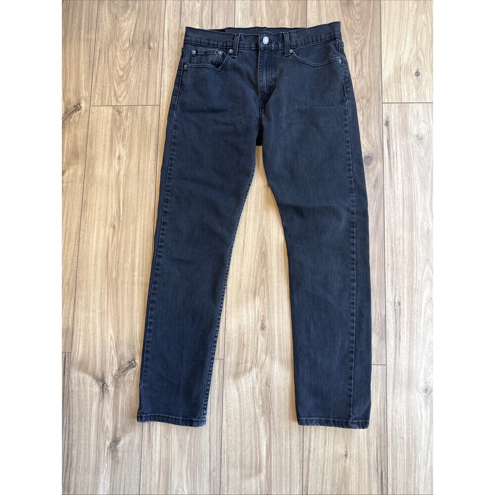 Levis 502 Jeans Mens 32x32 Black Premium Stretch Denim Tapered Pants WaterLess